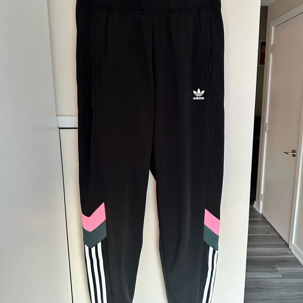 Adidas Kids Black Joggers with Pink and Green Accents - Picture 8 of 16